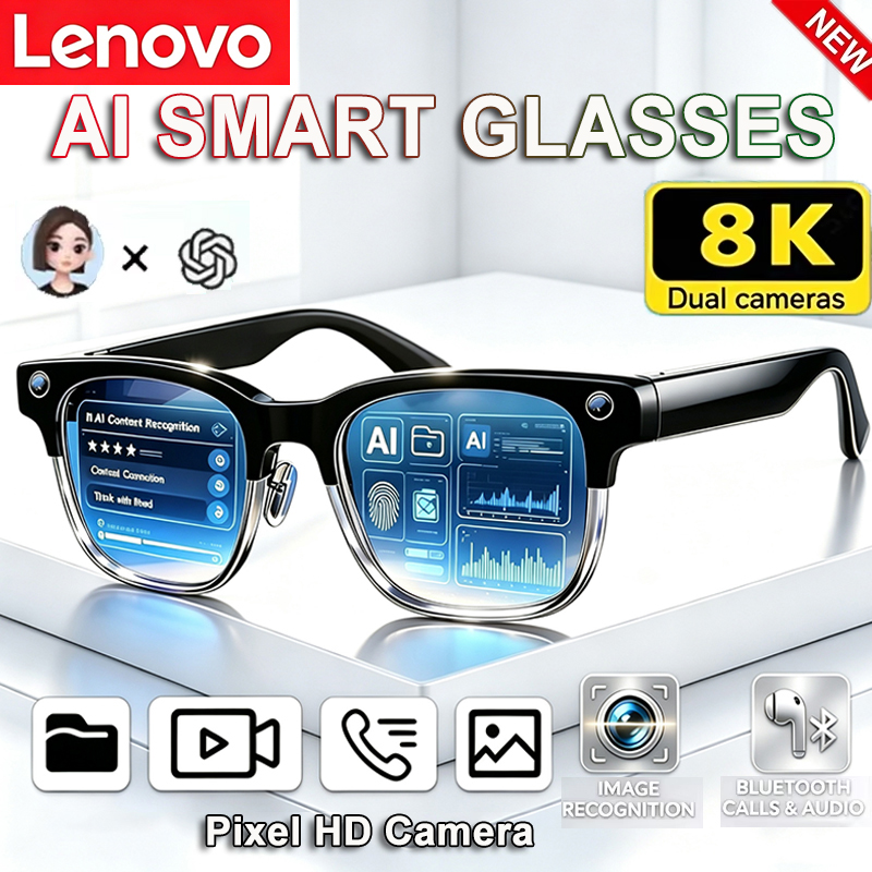 Smart Glasses Lens - Kacamata Pintar AI Lenovo 8K HD,
