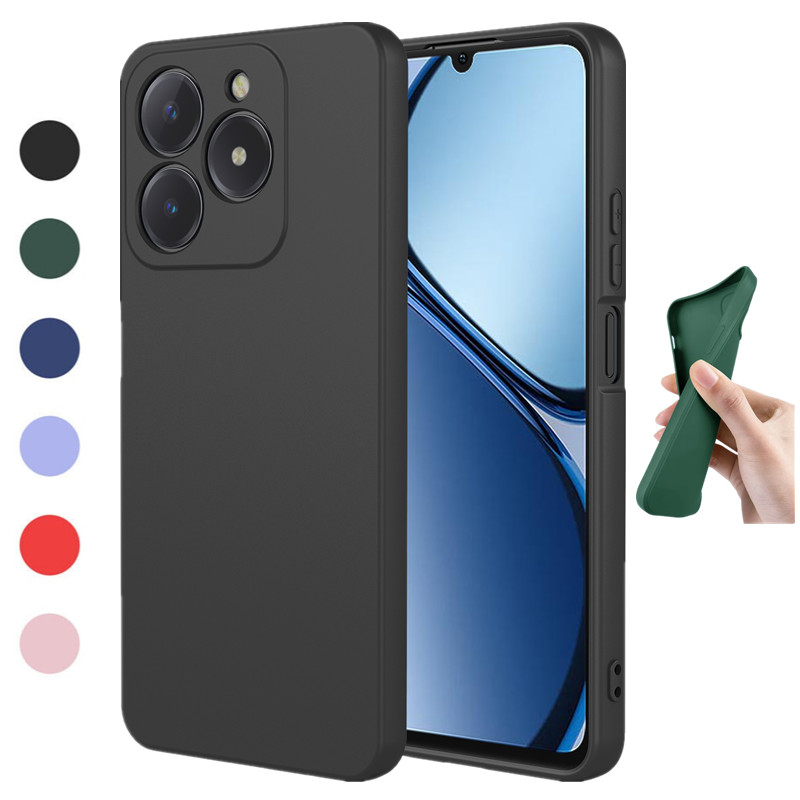 Realme C67 - Casing silikon cair fleksibel, pelindung penutup