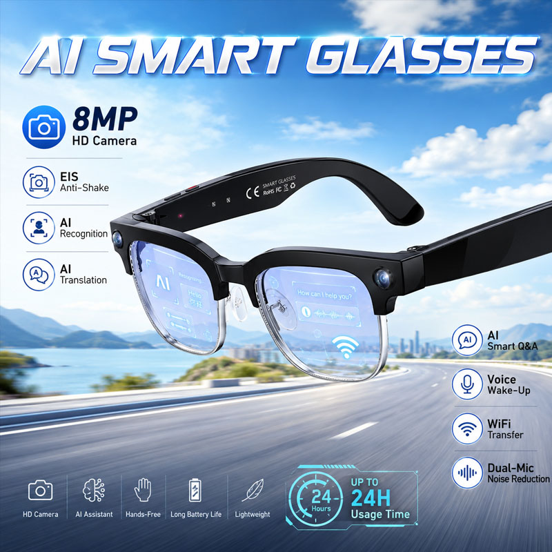 Smart Glasses Lens - Kacamata Pintar W630 HeyCyan AI Voice