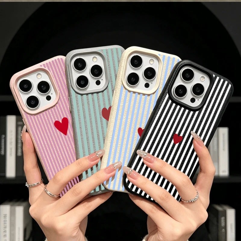 Realme Note 50 - Casing Hati Bergaris Warna-warni untuk Realme