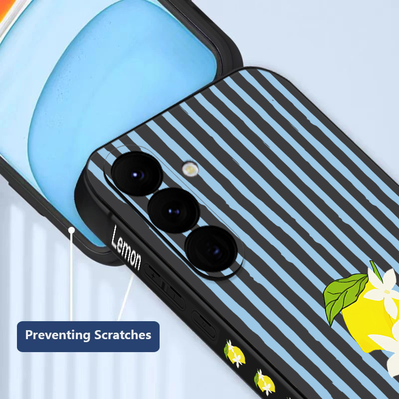 Casing HP TPU Motif Lemon Stri - Samsung Galaxy A55 ulasan dan harga